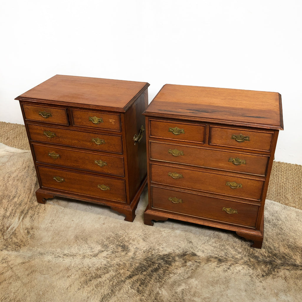 Pair of Vintage Cedar Drawer Chest Bedside Cabinets