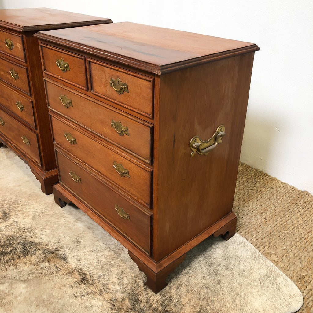 Pair of Vintage Cedar Drawer Chest Bedside Cabinets