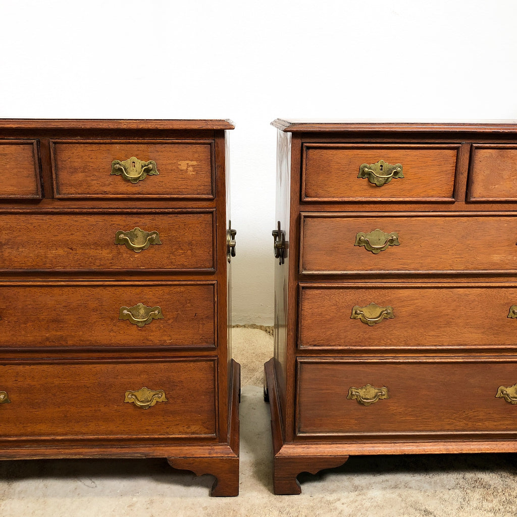 Pair of Vintage Cedar Drawer Chest Bedside Cabinets