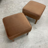 Pair Of Mid Century Velvet Armchairs With Footstools