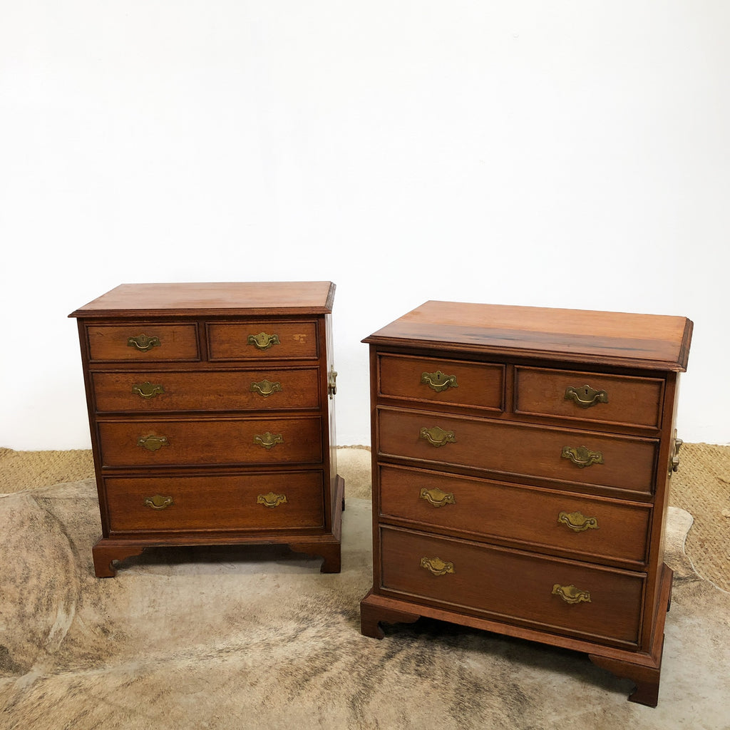 Pair of Vintage Cedar Drawer Chest Bedside Cabinets