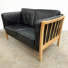 Danish 2 Seater Leather Sofa Lounge