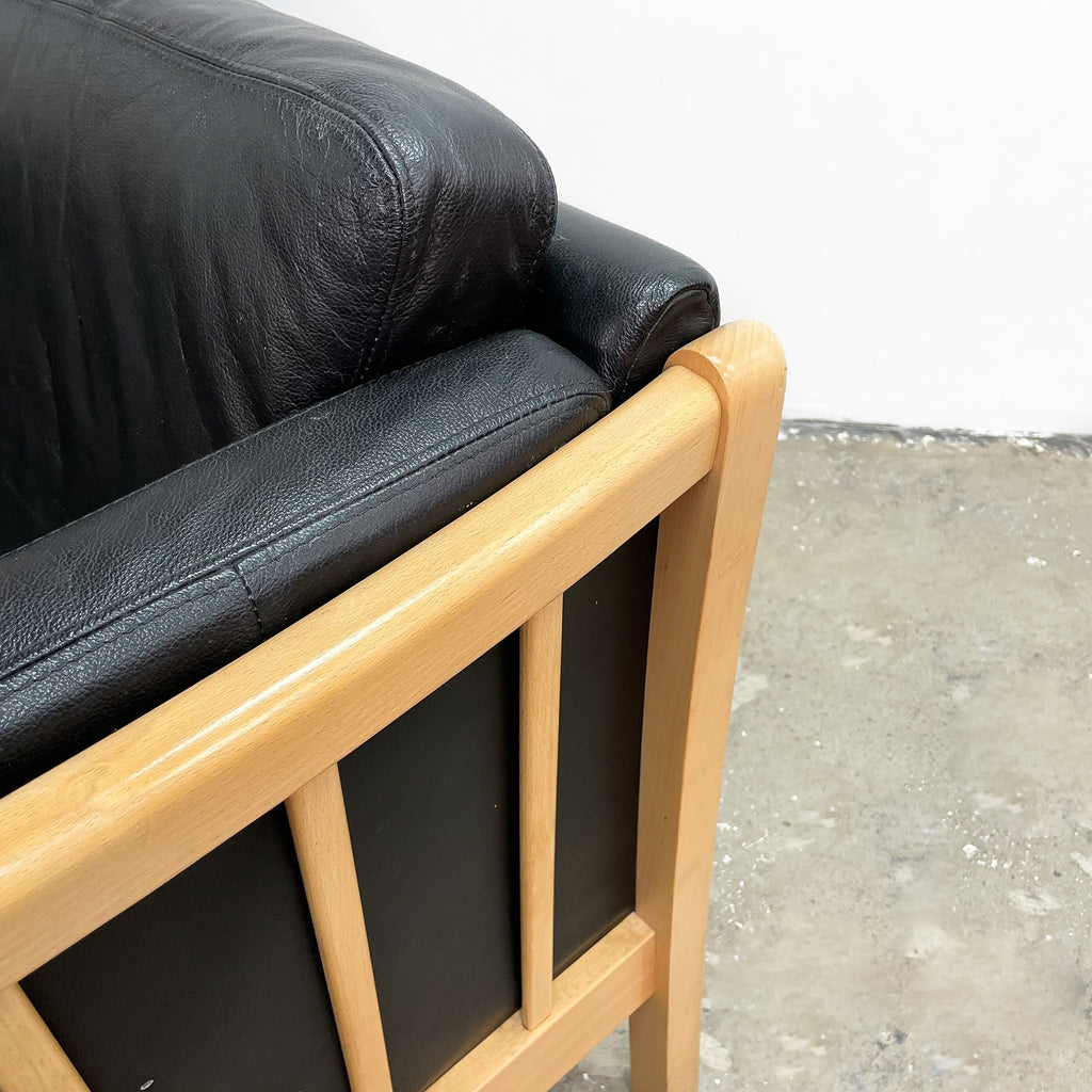 Danish 2 Seater Leather Sofa Lounge