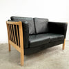 Danish 2 Seater Leather Sofa Lounge