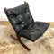 1960s Black Leather Siesta Chair by Ingmar Relling