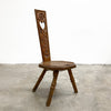 Antique Hand Carved Oak Arts and Crafts Spinning Chair