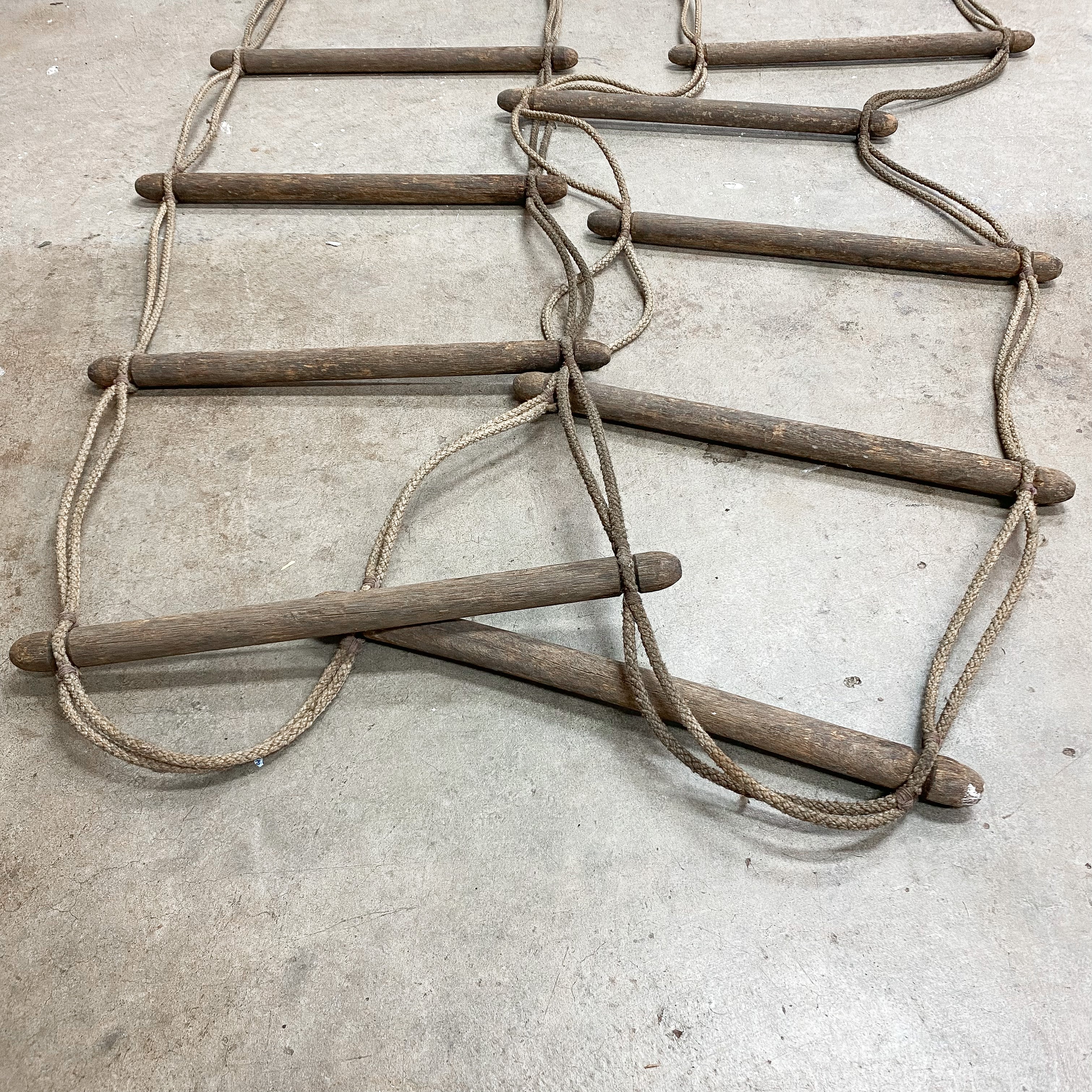 Rustic Wooden Rung Vintage Decorative Rope Ladder - 7.5m Long– The ...