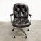 Canadian Vintage Swivel Desk Chair - Chocolate Leather