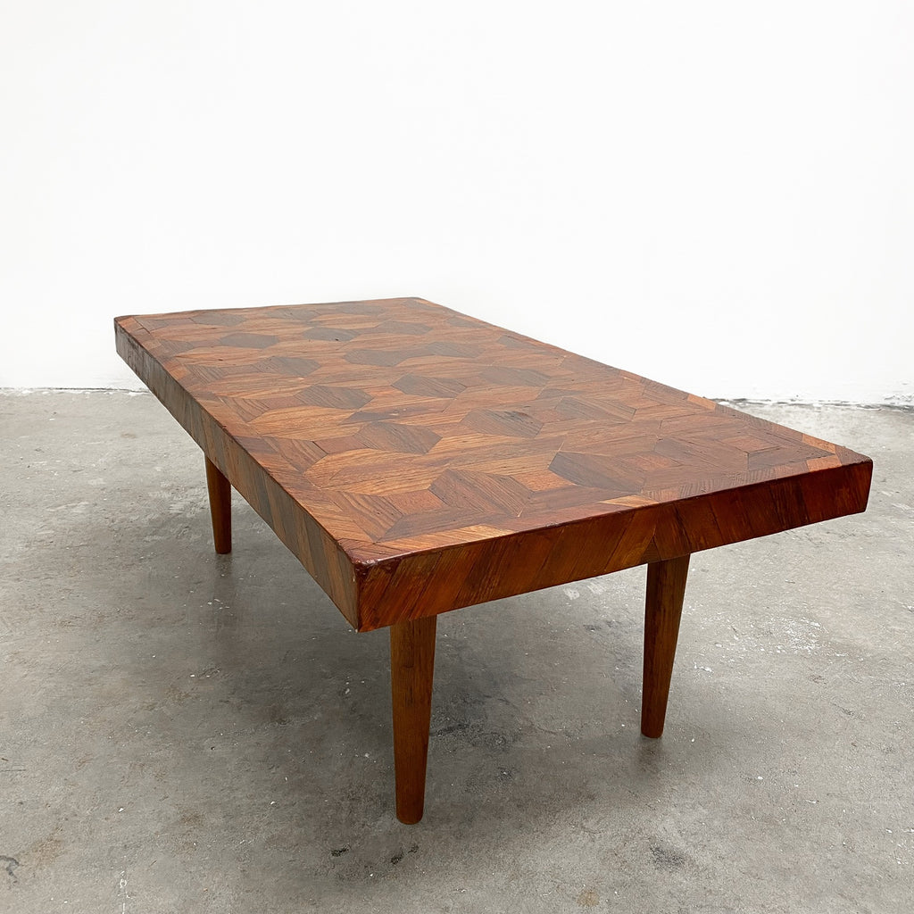 Mid Century Bespoke Parquetry Coffee Table