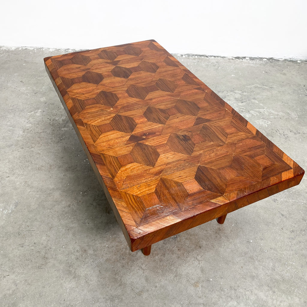 Mid Century Bespoke Parquetry Coffee Table