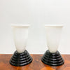 Pair Vintage 1990’s Post Modern Glass Table Lamps