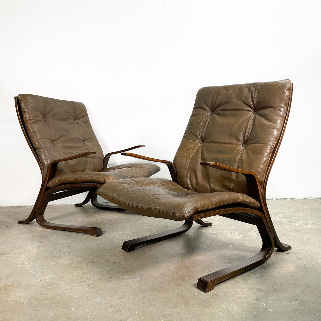 Brown Leather Elephant ChairsMid Century Brown Leather Danish 'Elephant' Arm Lounge Chair