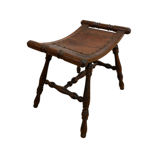 Antique saddle store stool