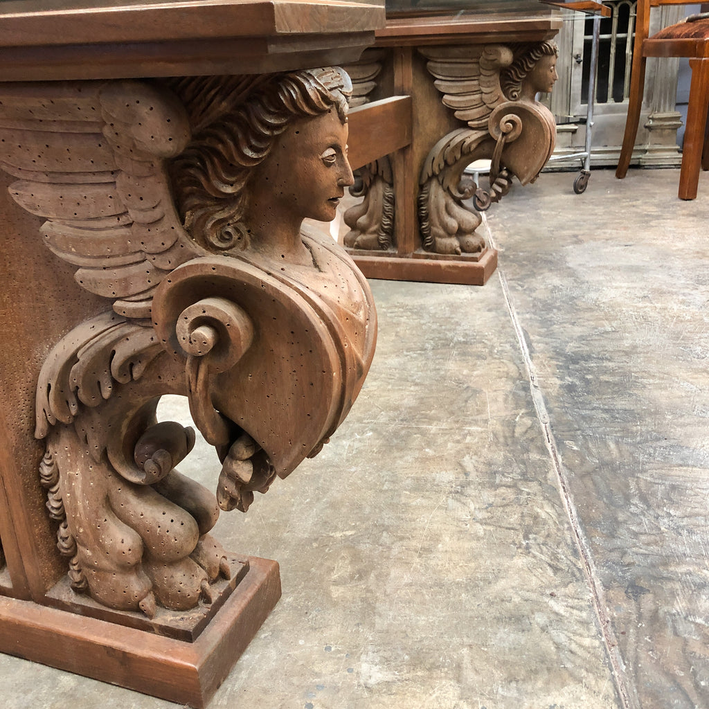 Large Italian Neoclassical Style Walnut Coffee Table - From The Pierre Hotel Fairfax penthouse New York