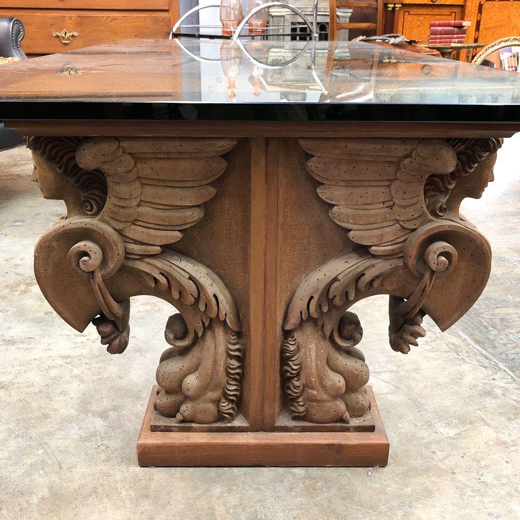 Large Italian Neoclassical Style Walnut Coffee Table - From The Pierre Hotel Fairfax penthouse New York