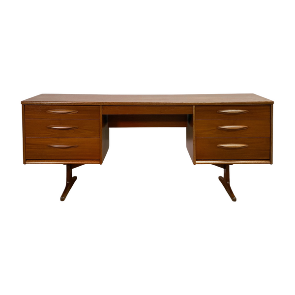 Restored Mid Century Teak Dresser Desk