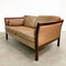 Mid Century Danish 2 Seater Tan Leather Sofa Lounge