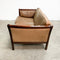 Mid Century Danish 2 Seater Tan Leather Sofa Lounge