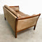 Mid Century Danish 2 Seater Tan Leather Sofa Lounge