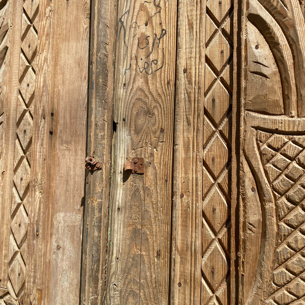 Large Pair Of Vintage Egyptian Carved Doors
