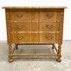 Vintage Danish Oak Serpentine Chest of Drawers or Bedside with Bobbin Legs