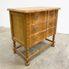 Vintage Danish Oak Serpentine Chest of Drawers or Bedside with Bobbin Legs