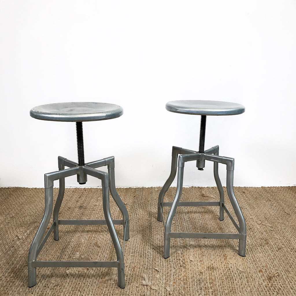 Pair of Vintage Modernist Industrial Stools