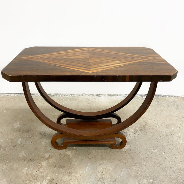 Art Deco "D" Base Side Table
