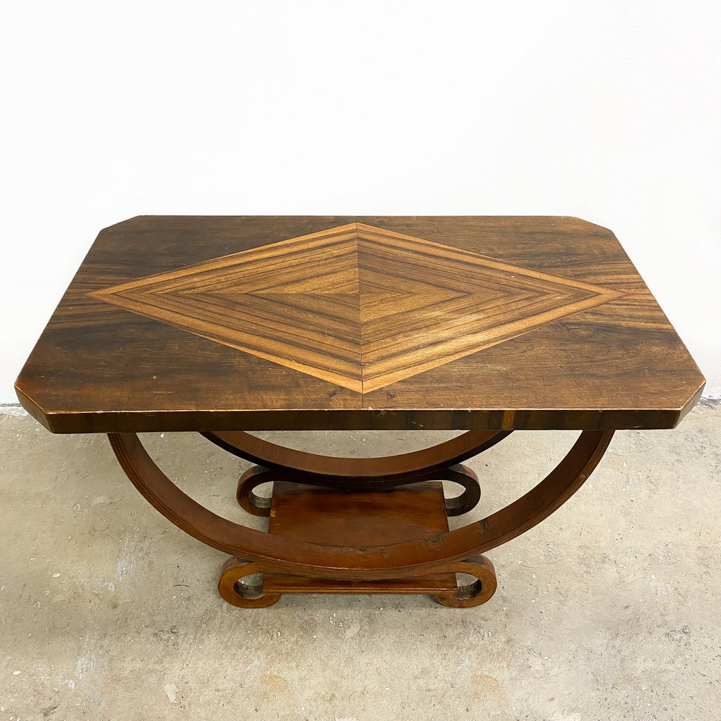 Art Deco "D" Base Side Table