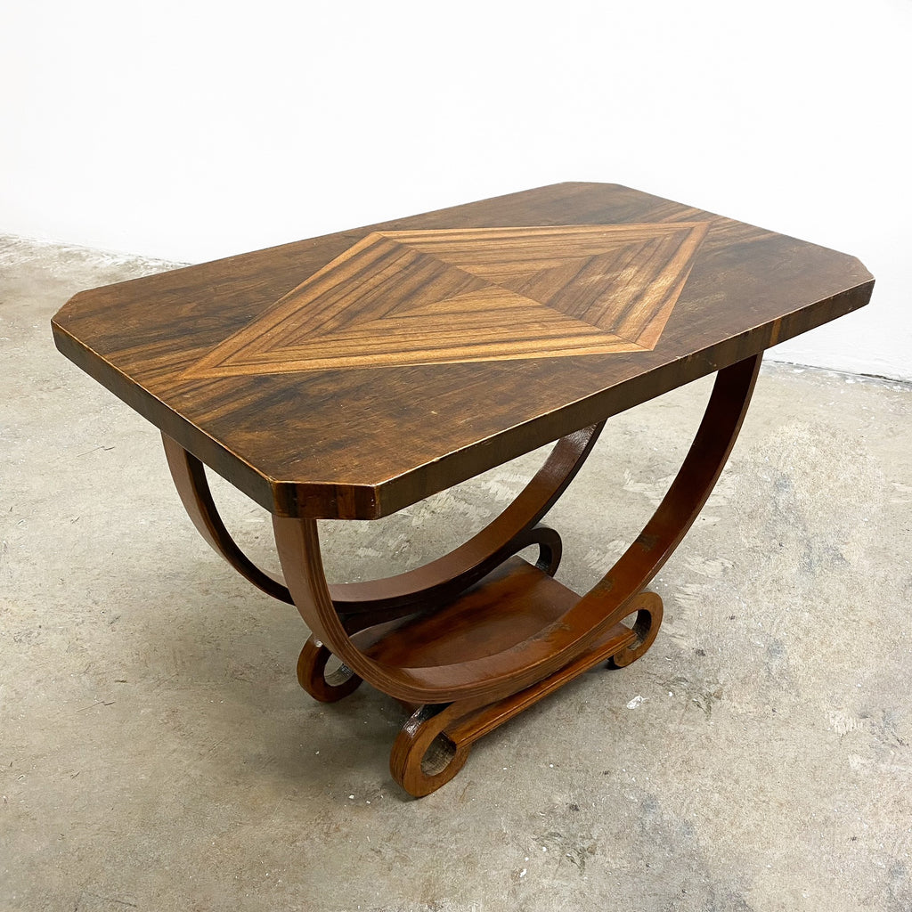 Art Deco "D" Base Side Table