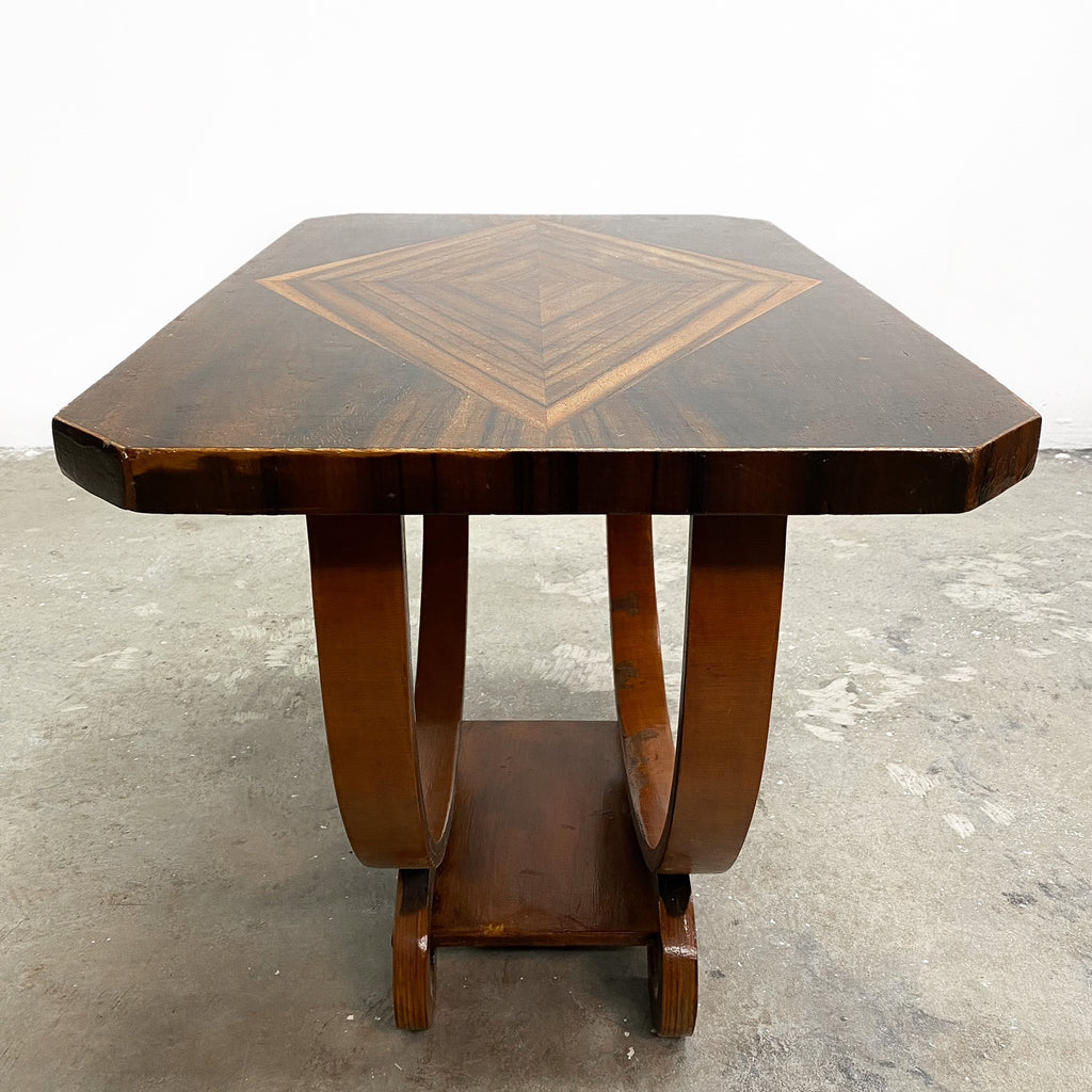 Art Deco "D" Base Side Table