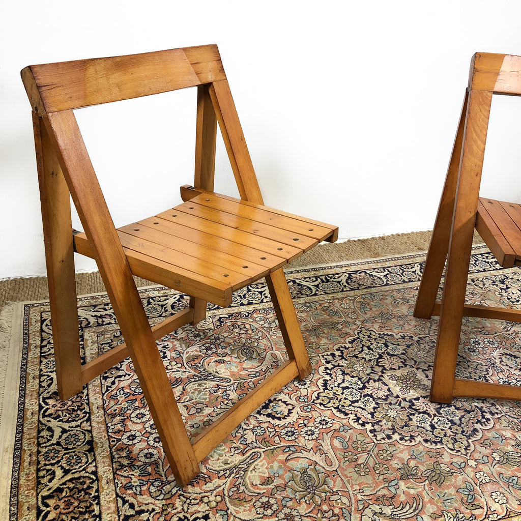 Pair of Italian Mid Century Trieste Folding Chairs