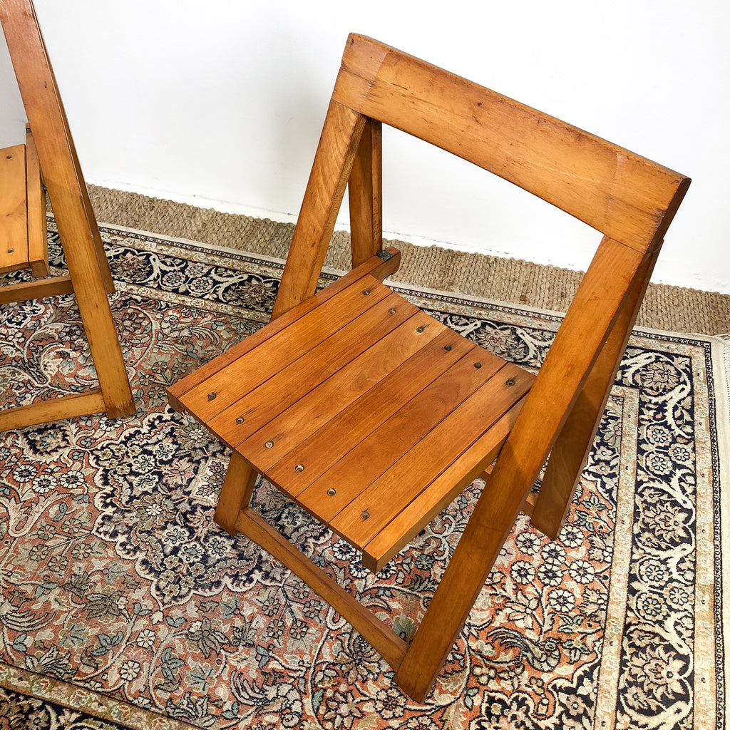 Pair of Italian Mid Century Trieste Folding Chairs