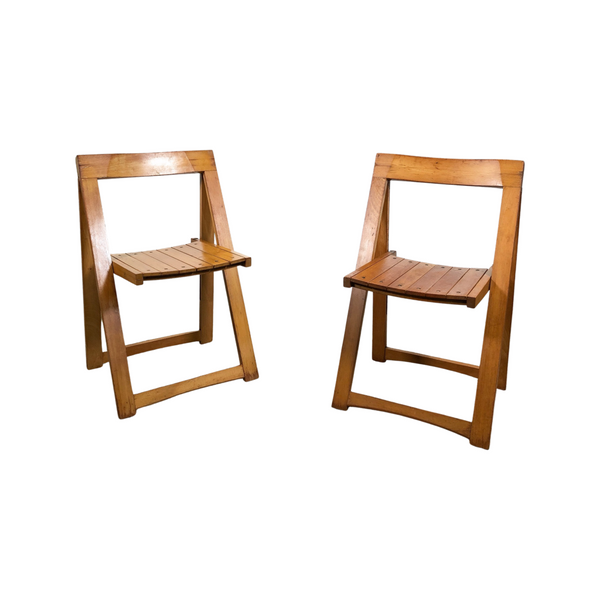 Pair of Italian Mid Century Trieste Folding Chairs