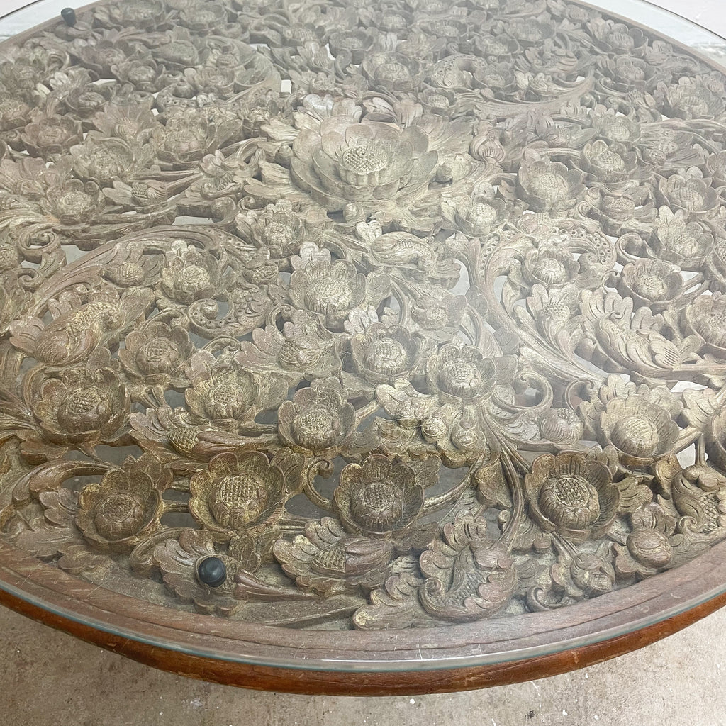 Vintage Indian Profusely Carved Coffee Table