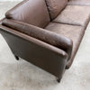 Danish Three Seater Mid Century Brown Leather Lounge