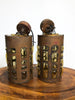 Pair of Mid Century Copper Blown Glass Ceiling Lights