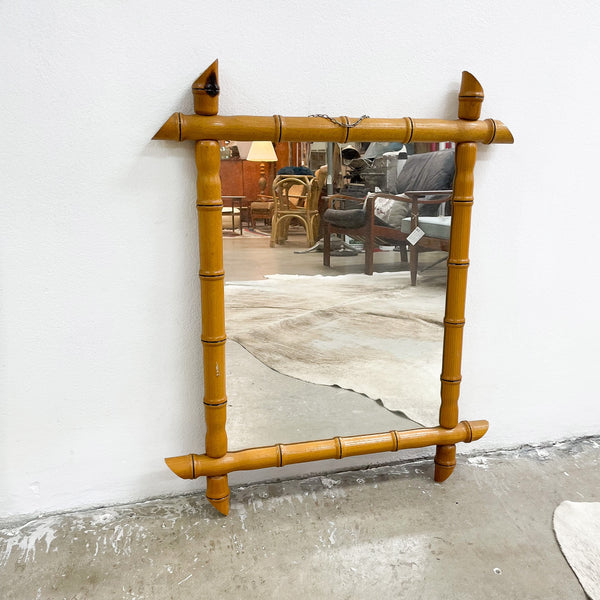French Faux Bamboo Mid Century Mirror