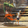 Original Tam Ming Mid Century Art Chinese Street Scene Oil Painting