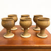 Set of Six Mid Century Stoneware Goblets