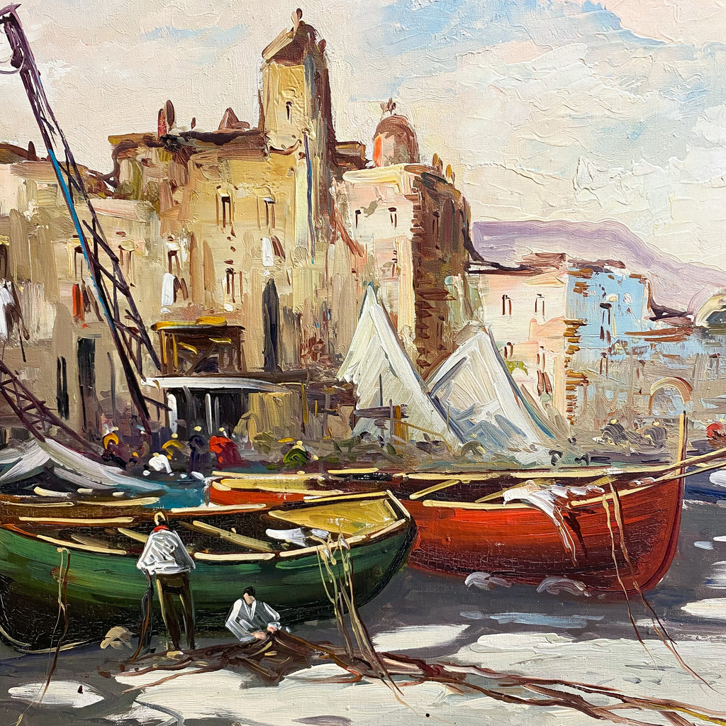 Mid Century Italian Oil Painting By S Stilio