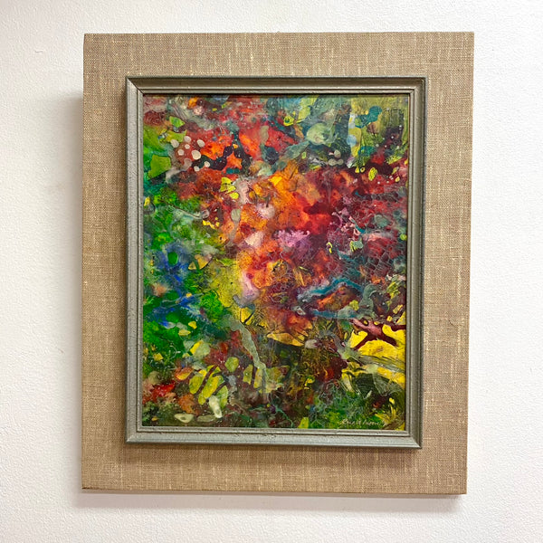 Mid Century Abstract Expressionist Oil Painting By Ronald Moore