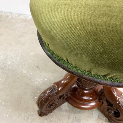 Antique Victorian Heavily Carved Piano Stool