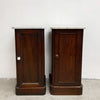 Pair of Antique Marble Top Bedside Cabinets c1880