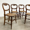 Set of Four 1890s Antique Rattan Caned Seat Dining Chairs