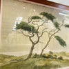 Mid Century Print in original frame of watercolour ‘Pines on Dunes’ 