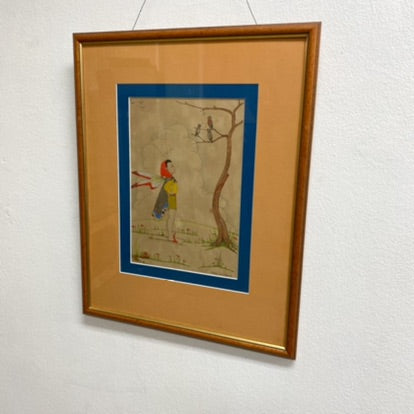 Lovely Vintage Pair Of Watercolours Fairy & Child