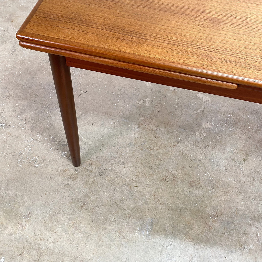 Mid Century Teak Danish Extension Dining Table - Restored