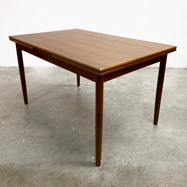 Mid Century Teak Danish Extension Dining Table - Restored