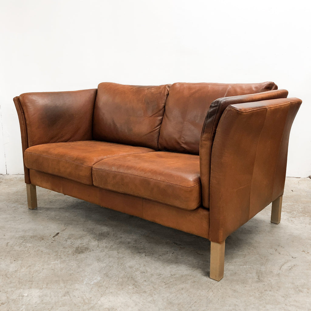 Danish Mid Century Leather Lounge